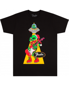 Genuine Fender Ugly Christmas Tee, Alien, Black, M, Medium