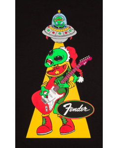 Genuine Fender Ugly Christmas Tee, Alien, Black, M, Medium