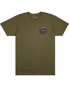 Genuine Fender Stratocaster 70th Anniversary Badge Tee, Olive, M, Medium