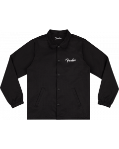 Genuine Fender Guitars Spaghetti Logo Coaches Jacket, Black, XXL, 2XL