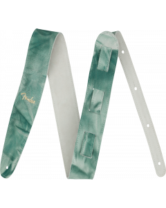 Genuine Fender Tie Dye Leather Guitar Strap, Green, 2" Wide