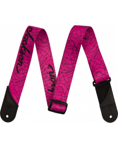 Jackson Cracked Mirror Guitar Strap, Adjustable, Pink, 2" Wide