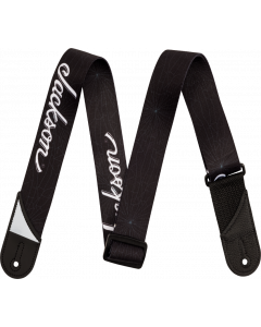 Jackson White Logo Guitar Strap, Adjustable, Black, 2" Wide