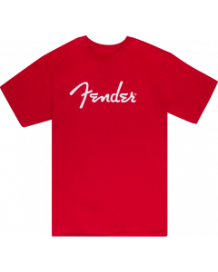 Fender Guitars Spaghetti Logo T-Shirt, Dakota Red, L, LARGE