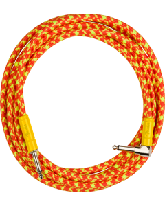 Fender MonoNeon Instrument/Guitar Cable, 10' ft, Straight to Angled, Orange