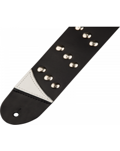 Jackson Studded Leather Guitar Strap, Adjustable, Black, 2.5" Wide
