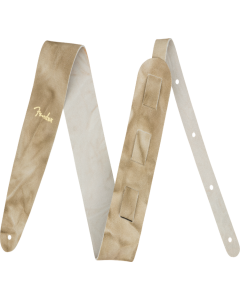Genuine Fender Tie Dye Leather Guitar Strap, Natural, 2" Wide