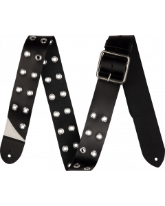 Jackson Grommet Leather Guitar Strap, Adjustable, Black, 2.5" Wide