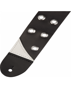 Jackson Grommet Leather Guitar Strap, Adjustable, Black, 2.5" Wide