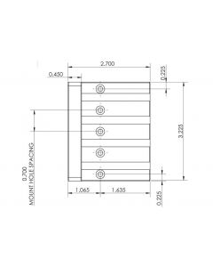 Hipshot 5K400N KickAss Bass Bridge 4-String 5-Hole Retrofits Badass Bass, NICKEL