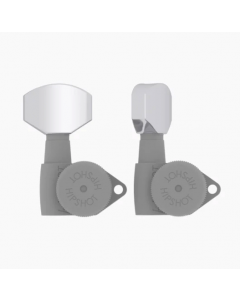 Set of (6) Hipshot D07 Hex Metal Guitar Tuner Buttons, Chrome