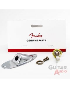 Genuine Fender ROAD WORN Chrome Strat/Stratocaster Jack Plate with Input Jack