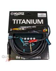 Klotz TITANIUM Supreme Guitar/Instrument Cable, 15ft/4.5m, Angled Silent Plug