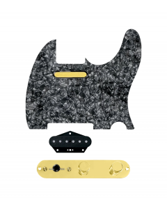 920D Custom Gold Foil Loaded Pickguard for Tele With Black Pearl Pickguard and T4W-G Control Plate