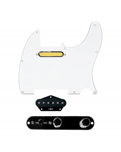 920D Custom Gold Foil Loaded Pickguard for Tele With White Pickguard and T3W-B Control Plate