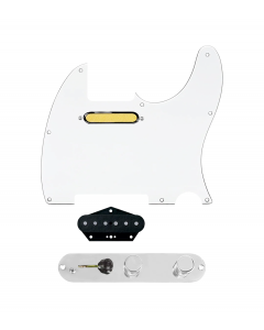 920D Custom Gold Foil Loaded Pickguard for Tele With White Pickguard and T3W-C Control Plate