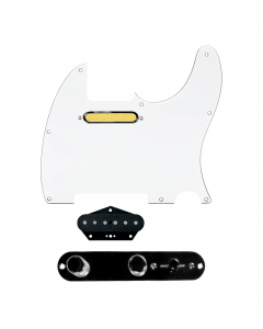 920D Custom Gold Foil Loaded Pickguard for Tele With White Pickguard and T4W-REV-B Control Plate