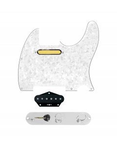 920D Custom Gold Foil Loaded Pickguard for Tele With White Pearl Pickguard and T3W-C Control Plate