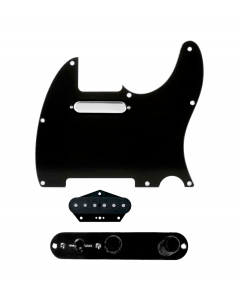 920D Custom Texas Grit Loaded Pickguard for Tele With Black Pickguard and T3W-B Control Plate