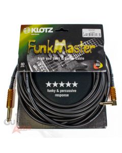 Klotz FunkMaster High End Guitar & Bass Cable, 20ft/6m, Straight/Angled